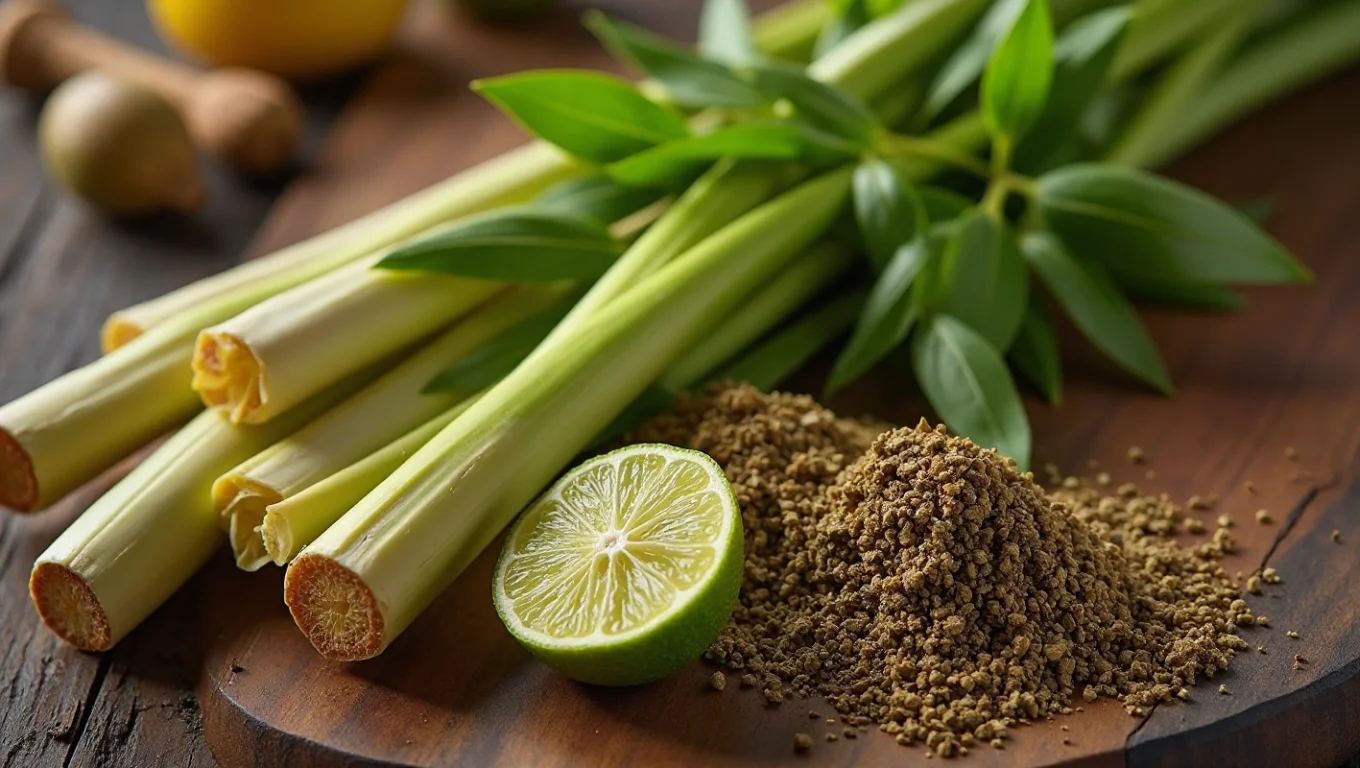 Épices thaïes : lemongrass, kaffir lime, galanga — le trio fondateur de la cuisine du Siam