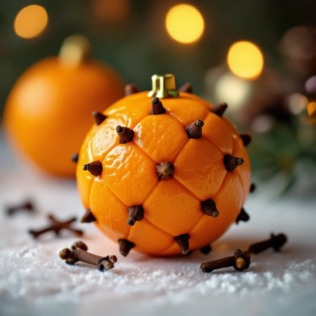An orange studded with cloves for Christmas