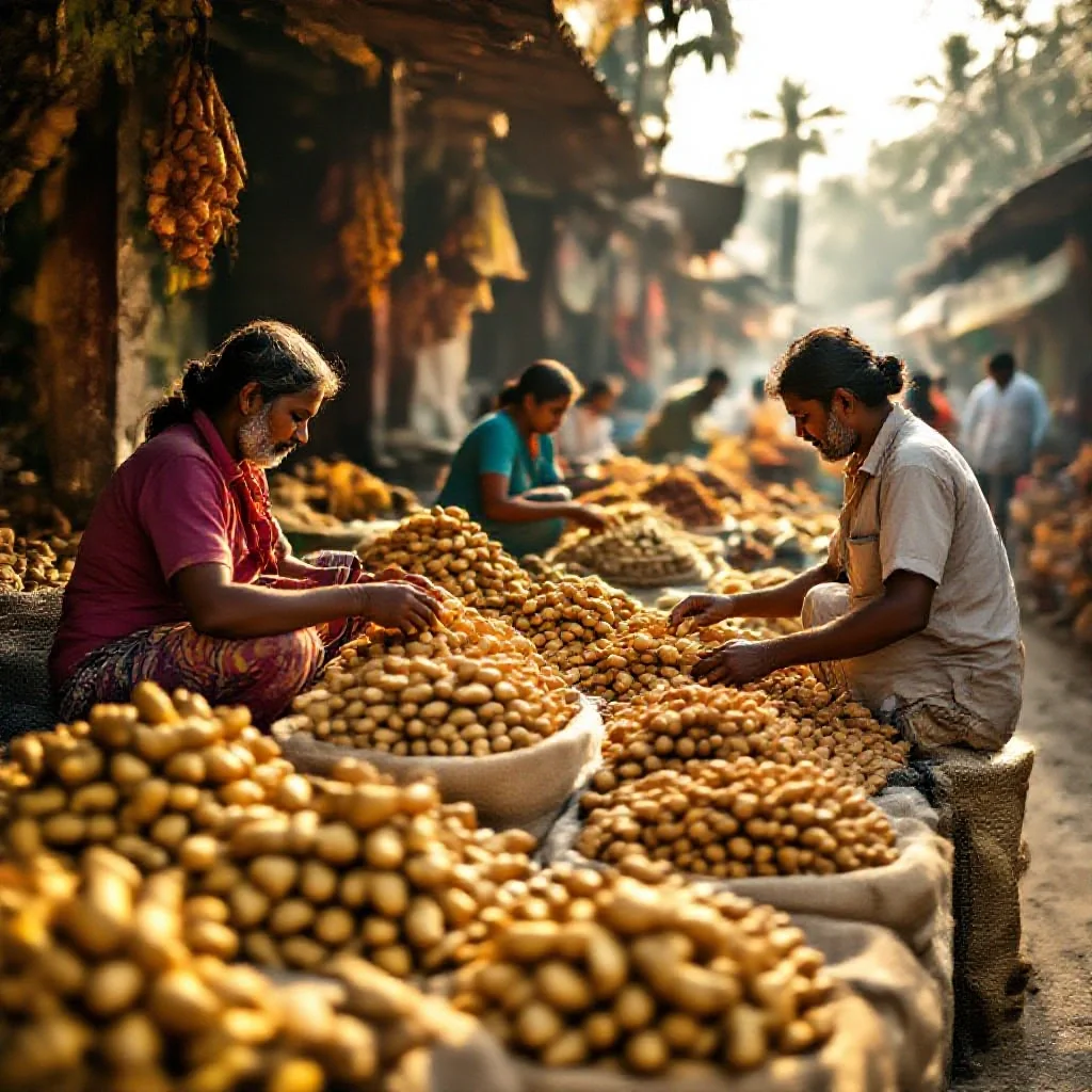 A ginger market in Kerala India