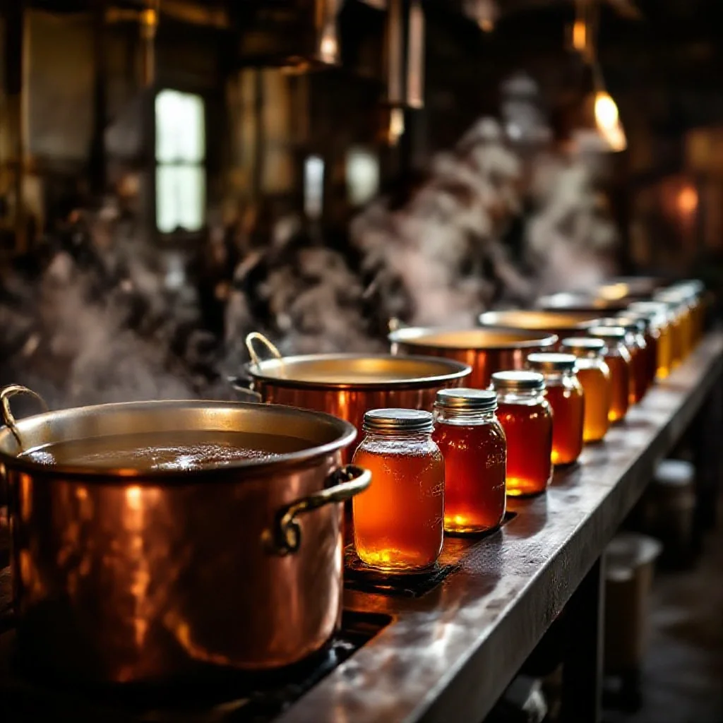 A ginger syrup production room