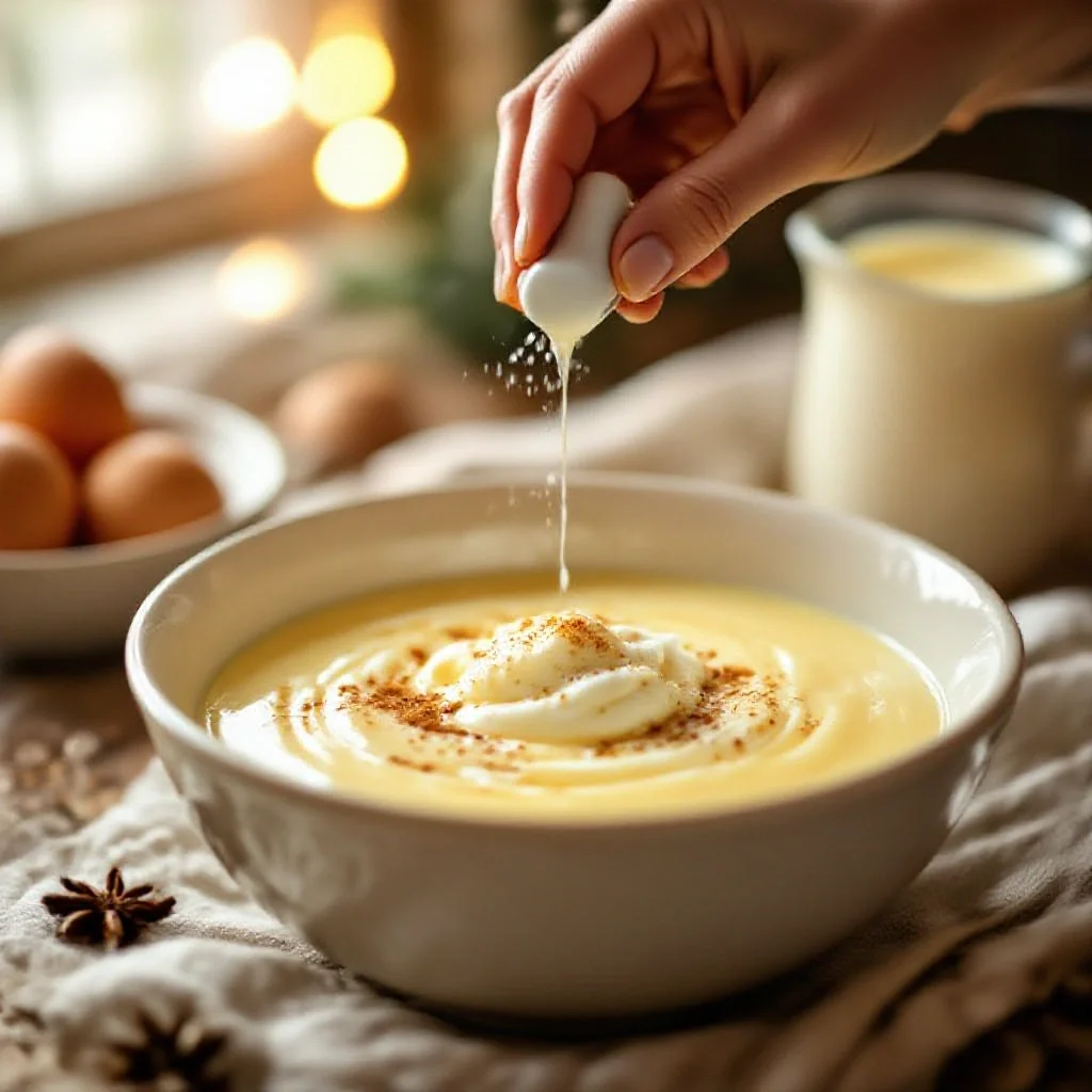 Eggnog being prepared