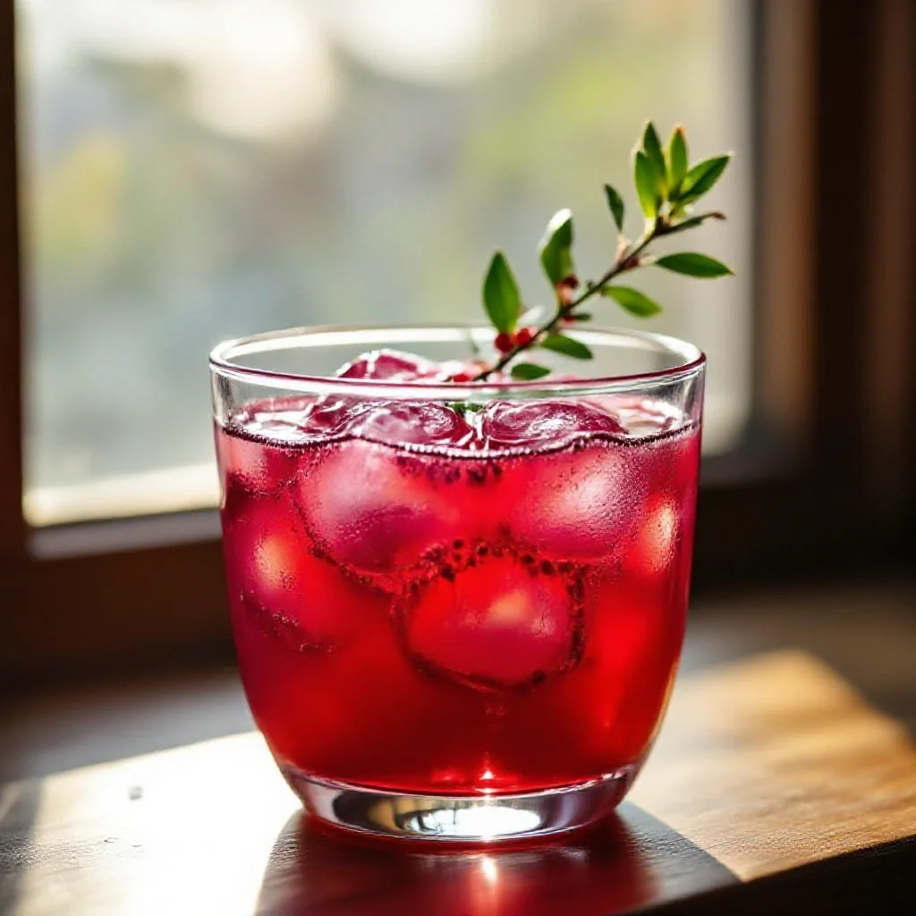 A glass bowl of sumac-lemonade