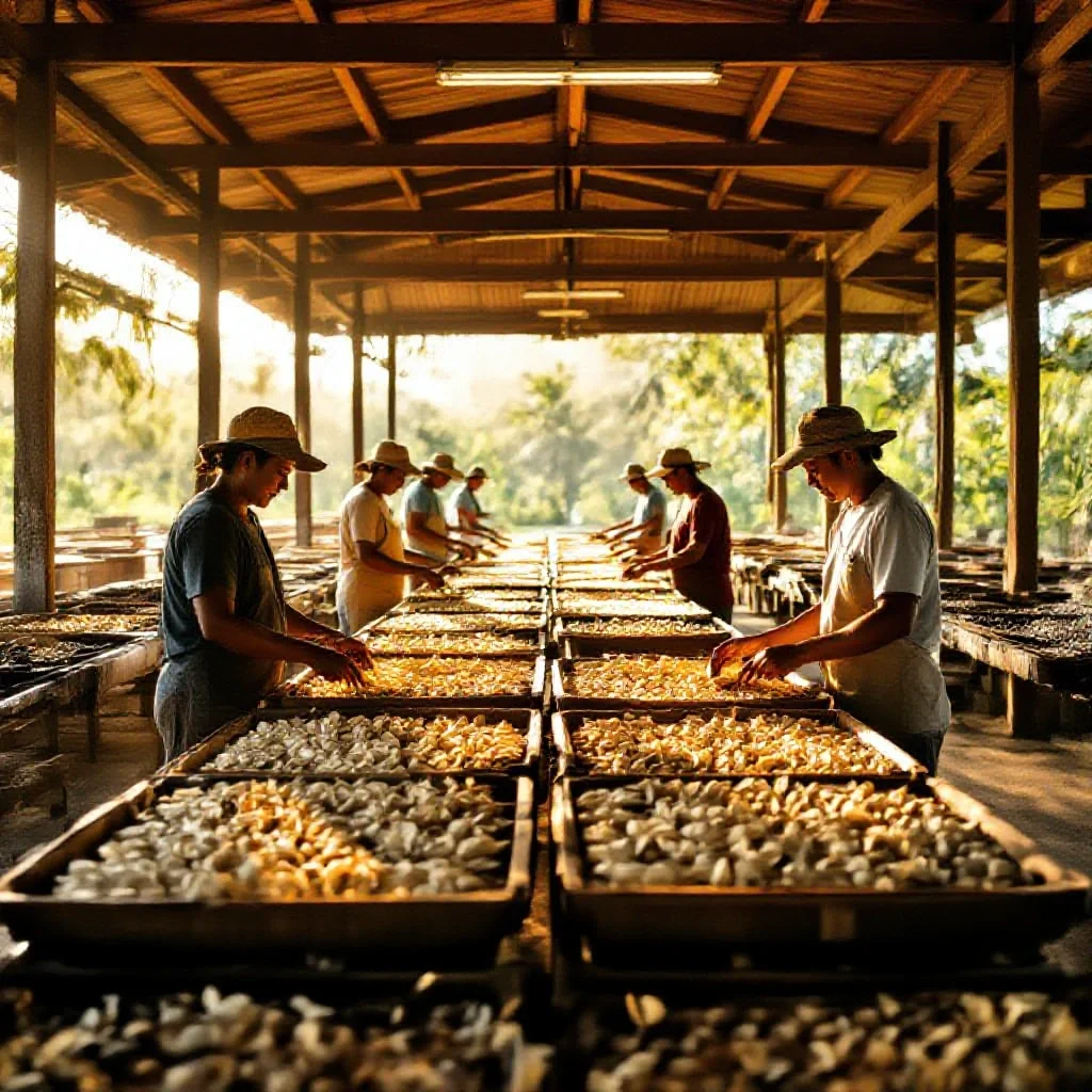 A Tahitian vanilla curing facility