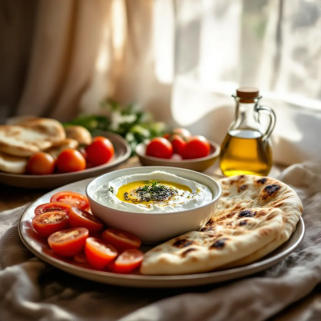 A Lebanese breakfast spread