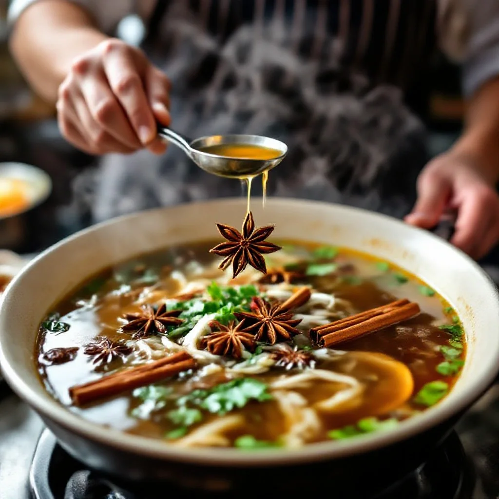A Vietnamese pho preparation
