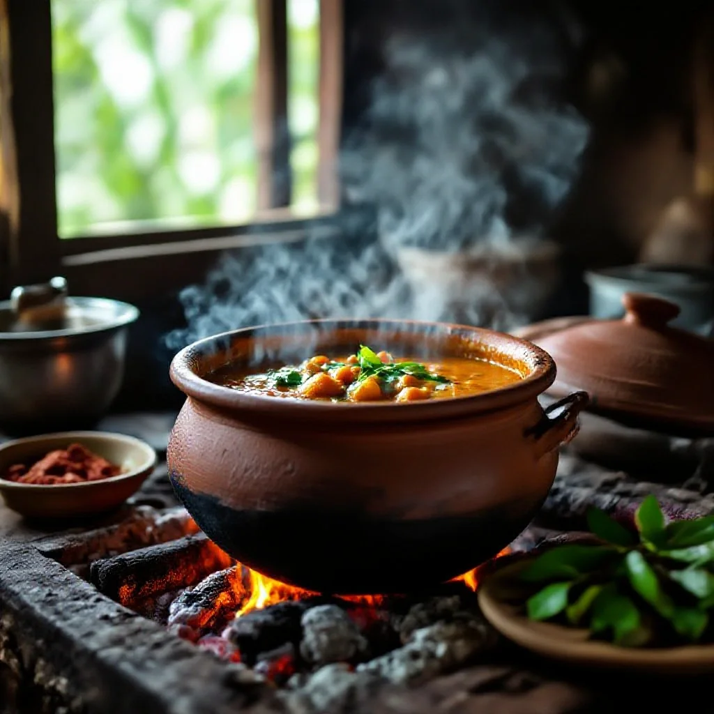 A Kerala fish curry being prepared