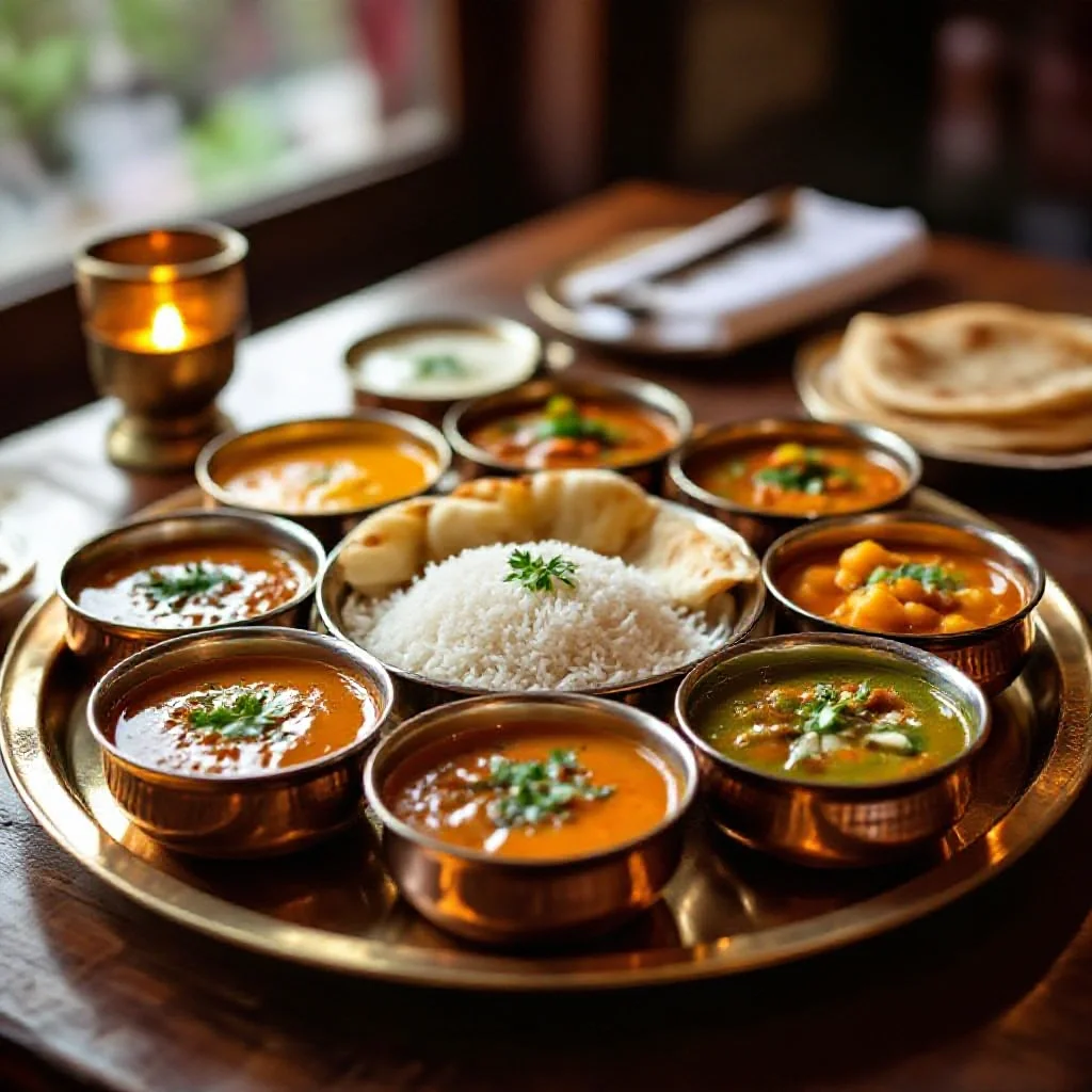 A North Indian thali platter