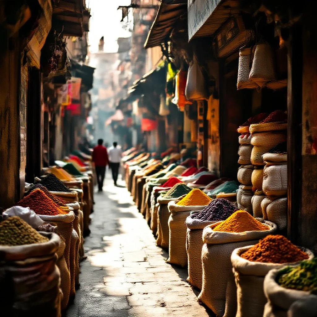 A Delhi spice market alley