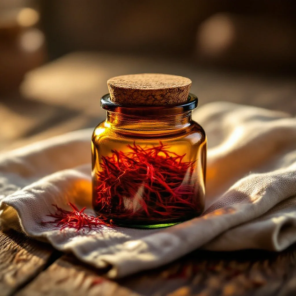 A small amber glass jar