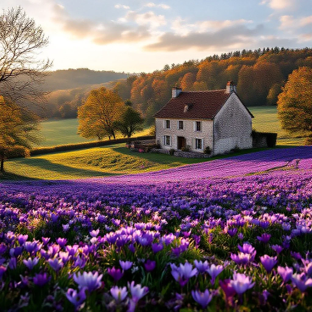 An autumn French countryside vista