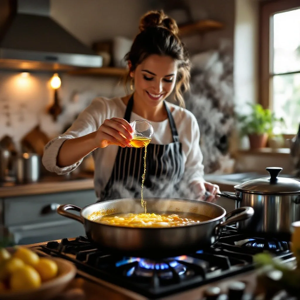 A French home kitchen scene