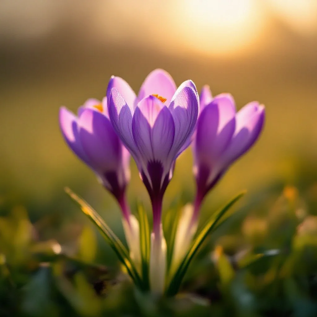 A macro shot of Crocus sativus in full bloom