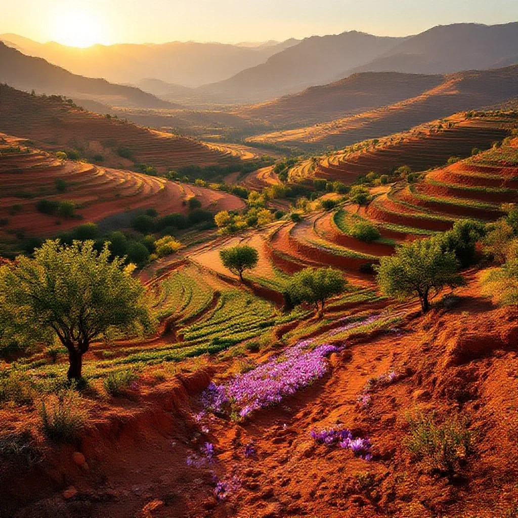 The famous Taliouine valley in Morocco