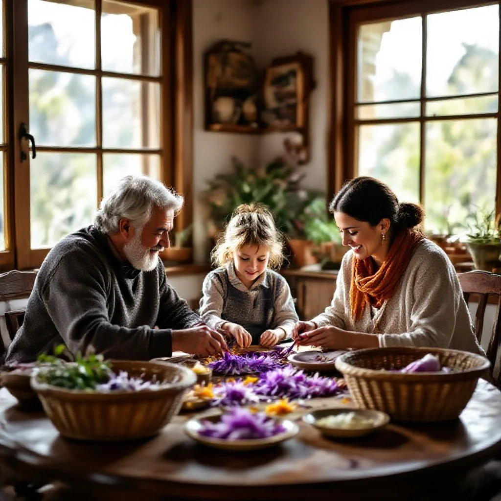 A traditional family sorting session